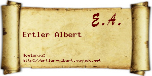 Ertler Albert névjegykártya